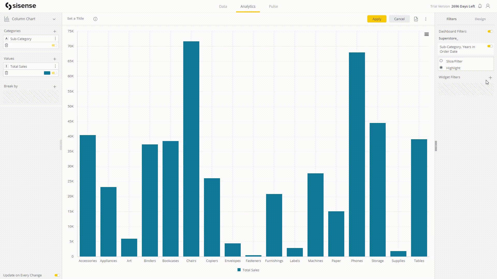 GIF Figure 2-18 Numerical value filters - Sisense